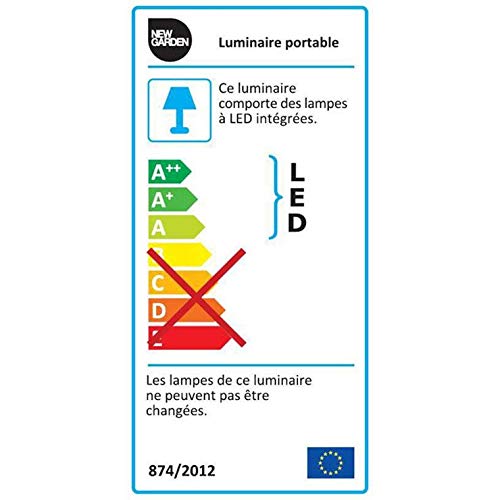 Lampadaire Exterieur New Garden Lola-lampadaire D'exterieur H110cm Blanc Froid Avec Cable Blanc