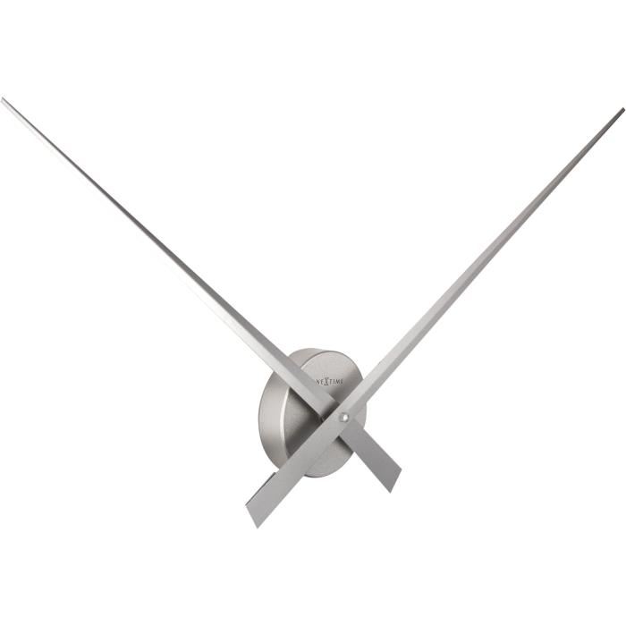NEXTIME Horloge murale Hands - Aluminium - Argent Ø 85cm