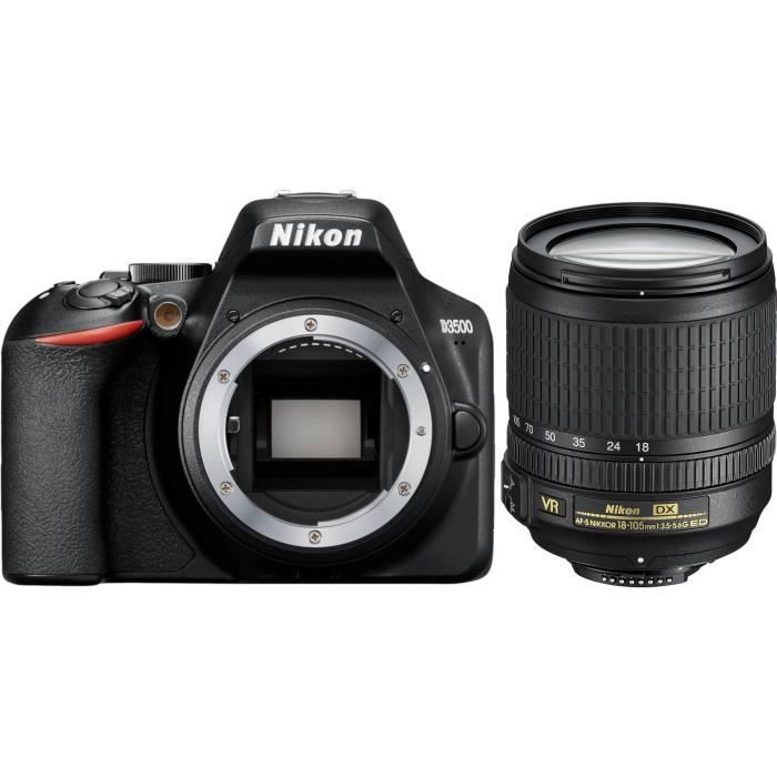 Nikon D3500 Appareil Photo Reflex + Af-s 18/105 Vr - 242 Mp - Cmos Dx - Objectif Stabilise Polyvalent (x 58) -3