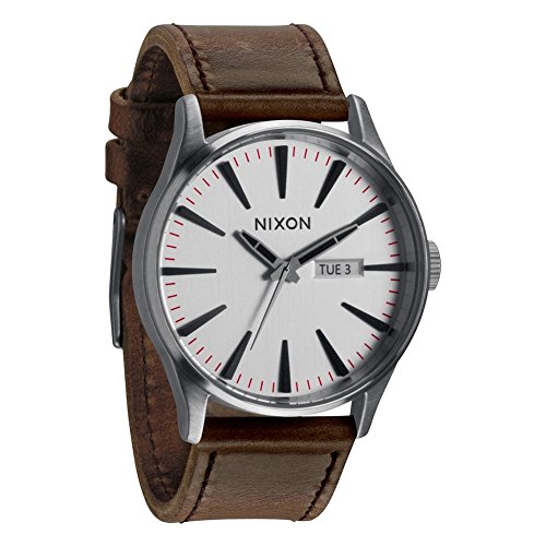 Nixon The Sentry Leather Silver Brown Taille Uni