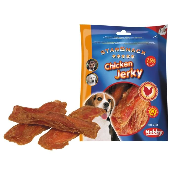 NOBBY Snack poulet jerky pour chien 375g