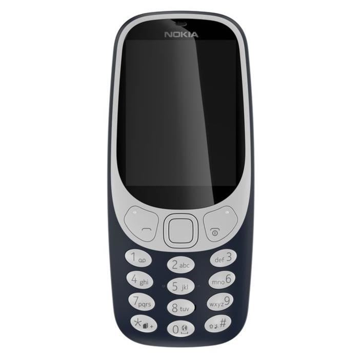 Telephone Mobile Nokia 3310 Ds Ta 1030 Nv Fr Bleu Fonce Gsm 24 1200 Mah Bleu