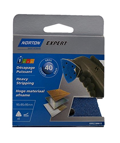 Norton Lot de 5 Triangles perfores 6 Trous auto-agrippants expert Diametre 95 mm