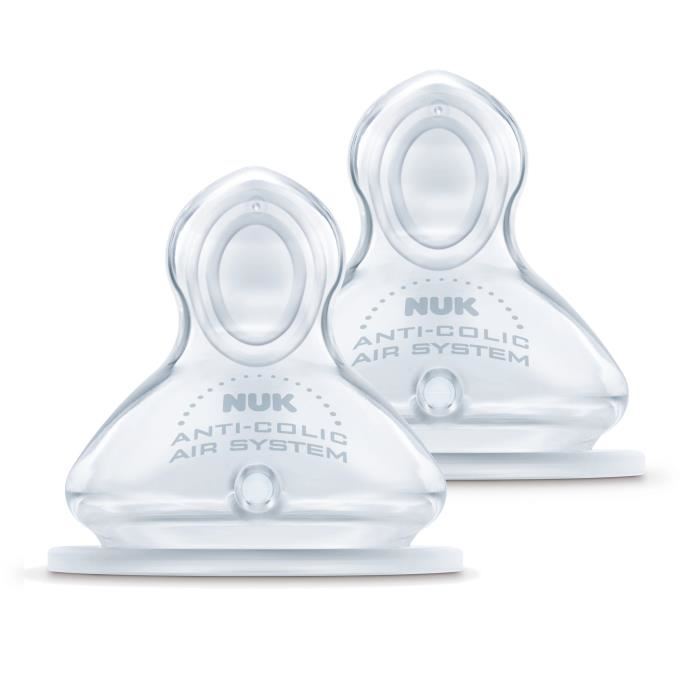 Tetine Physiologique En Silicone Nuk First Choice+ Debit Lent - Lot De 2