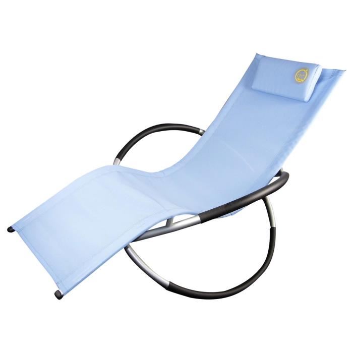 Transat A Bascule Osun Bleu Pliable Confortable Design Moderne