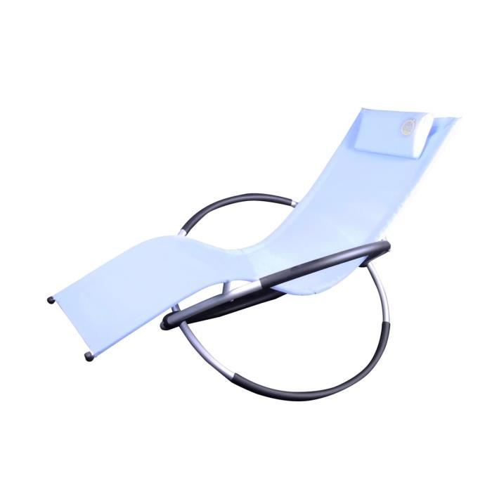 Transat A Bascule Osun Bleu Pliable Confortable Design Moderne