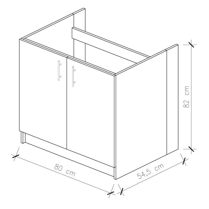 Obi Meuble Sous-evier L 80 Cm - Decor Chene Clair