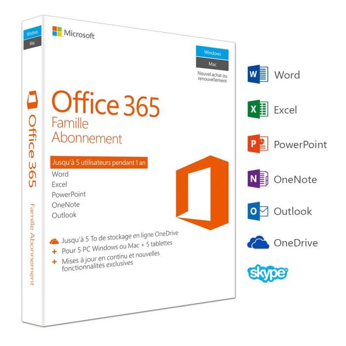 Microsoft Pack Office 365 Famille