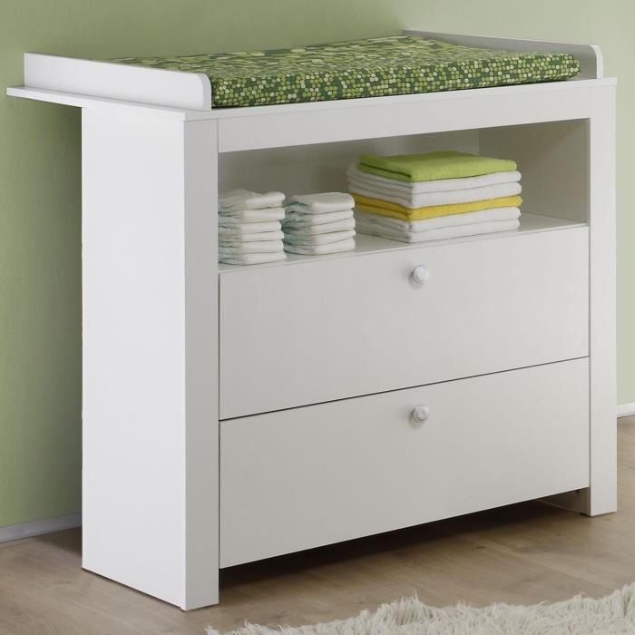 Chambre Bebe Trio Lit 70 X 140 Cm Commode A Langer Armoire Olivia Blanc Trend Team
