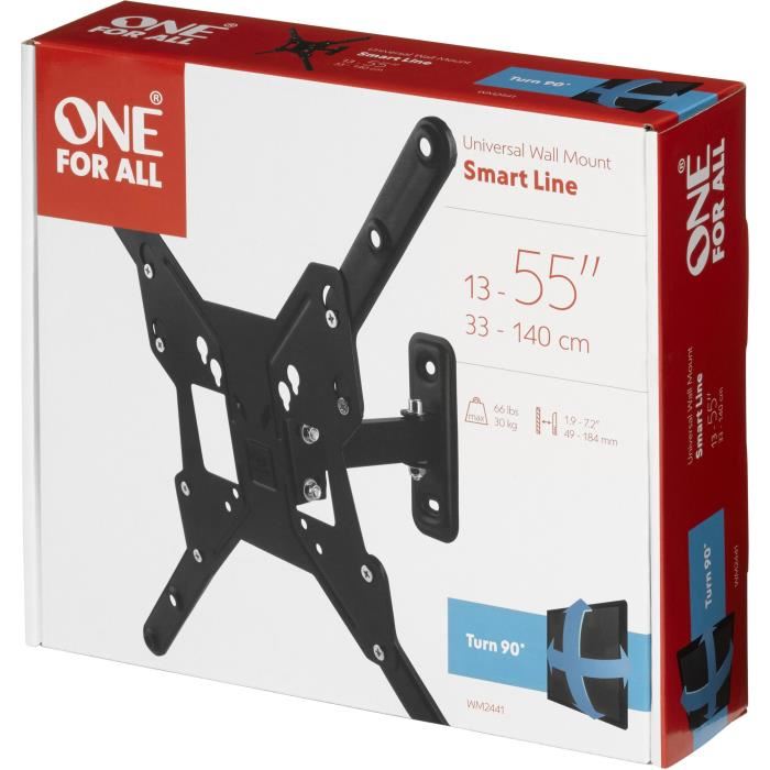 ONE FOR ALL WM2441 Support mural inclinable et orientable a 90° pour TV