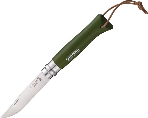 Opinel Couteau Opinel Baroudeur N°8 Lien Cuir, Kaki