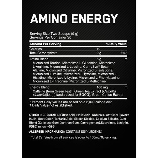 OPTIMUM NUTRITION Pot Amino Energy Fraise Citron Vert 270g