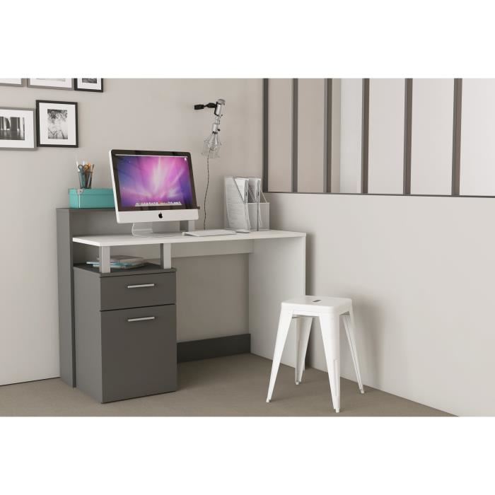 Oracle Bureau Multimedia Blanc Et Gris L 140 Cm