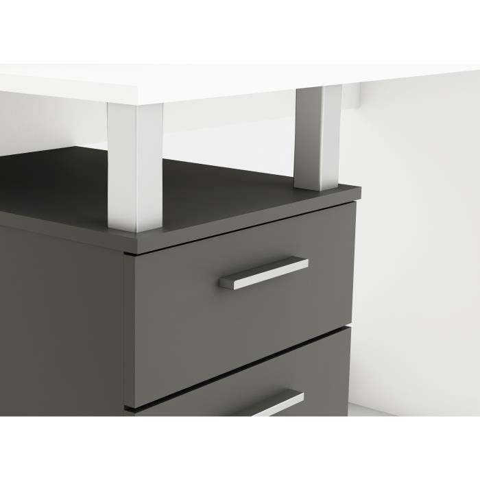 Oracle Bureau Multimedia Blanc Et Gris L 140 Cm