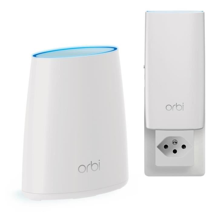 Netgear Orbi Wifi System Rbk30 - Systeme Wi-fi - (routeur, Rallonge) - Jusqu'a 3500 Pieds Carres - Maillage 1gbe - Wi-fi 5 - Tri-bande - Branchement Mural