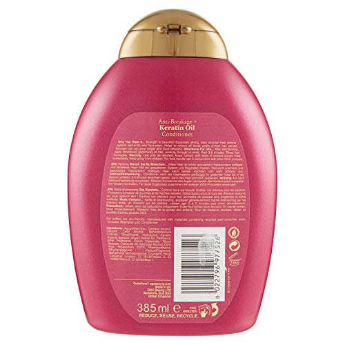 Ogx Apres Shampooing Huile De Keratine - Cheveux Abîmes & Cassants - 385 Ml - Flacon 385 Ml