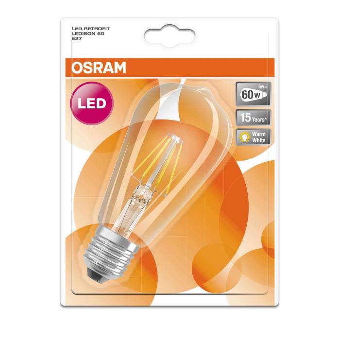 Ampoule Led St64 E27 6 Watt Eq 60 Watt Retrofit Osram