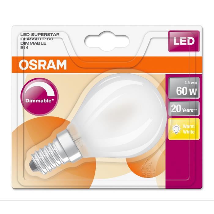 Osram Sst Clas P Lampe Led E14, 60 W, Lu...