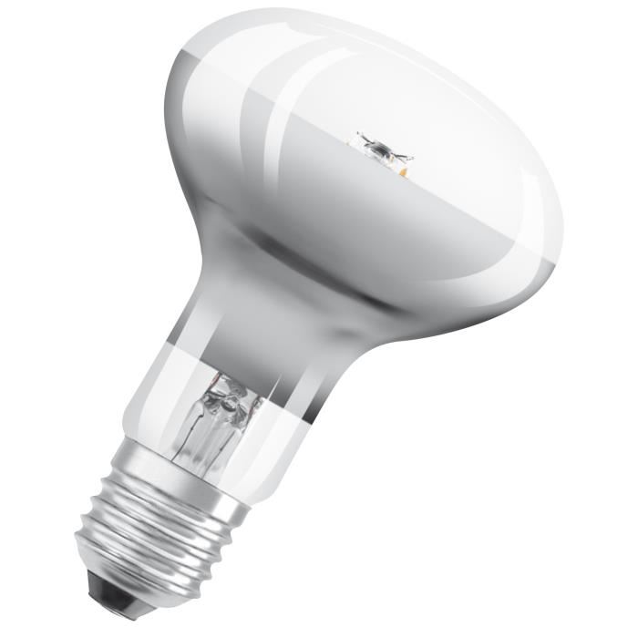 Ampoule Led E27 R80 Verre Clair Dimmable 7 Watt Eq 60 Watt Blanc Chaud