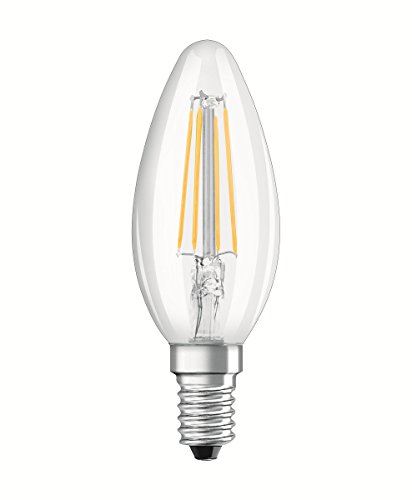 OSRAM Lot de 2 Ampoules LED E14 flamme claire 4 W equivalent a 40 W blanc chaud