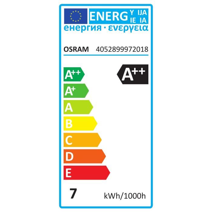 Osram Lot De 2 Ampoules Led E27 Standard Claire 6w Equivalent A 60w Blanc Chaud