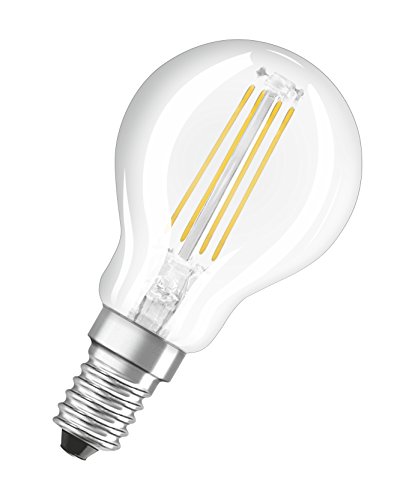 OSRAM Lot de 3 Ampoules LED E14 spherique claire 4 W equivalent a 40 W blanc chaud