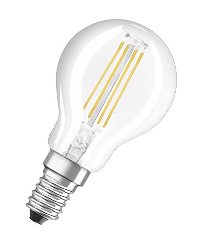 OSRAM Lot de 3 Ampoules LED E14 spherique claire 4 W equivalent a 40 W blanc chaud