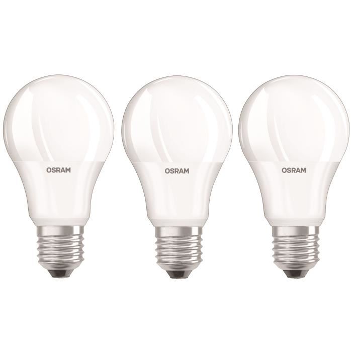 OSRAM Lot de 3 Ampoules LED E27 standard depolie 105 W equivalent a 75 W blanc froid