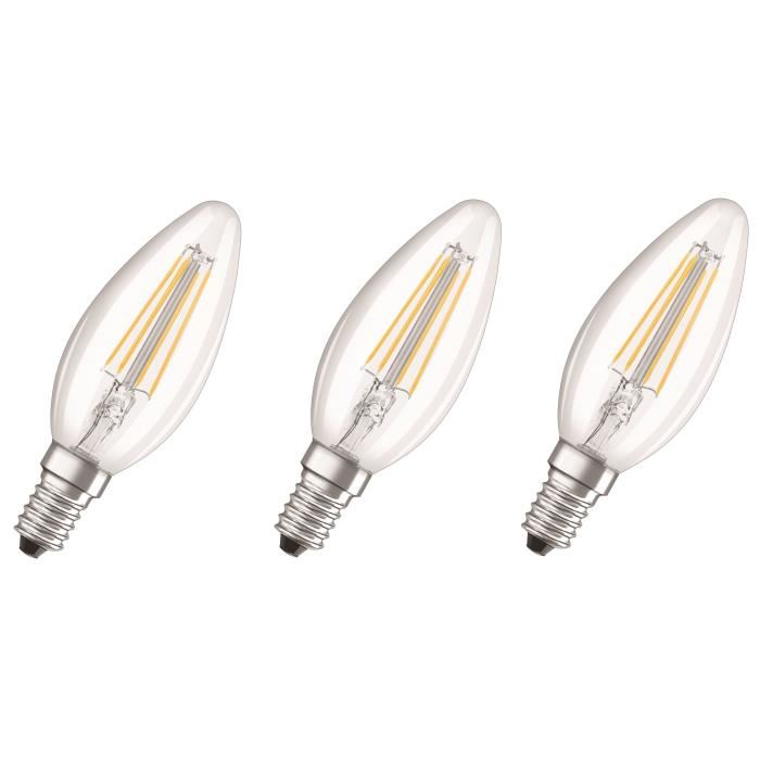 Osram Lot De 3 Ampoules Led E14 Flamme Claire 4 W Equivalent A 40 W Blanc Froid Lot De 2