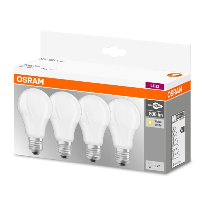 Osram Led Standard Depolie Avec Radiateur 85w60w E27 Chaud Lot De 4