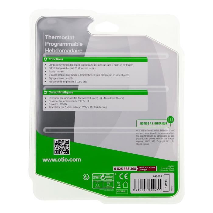 Otio Thermostat Programmable Filaire 840025