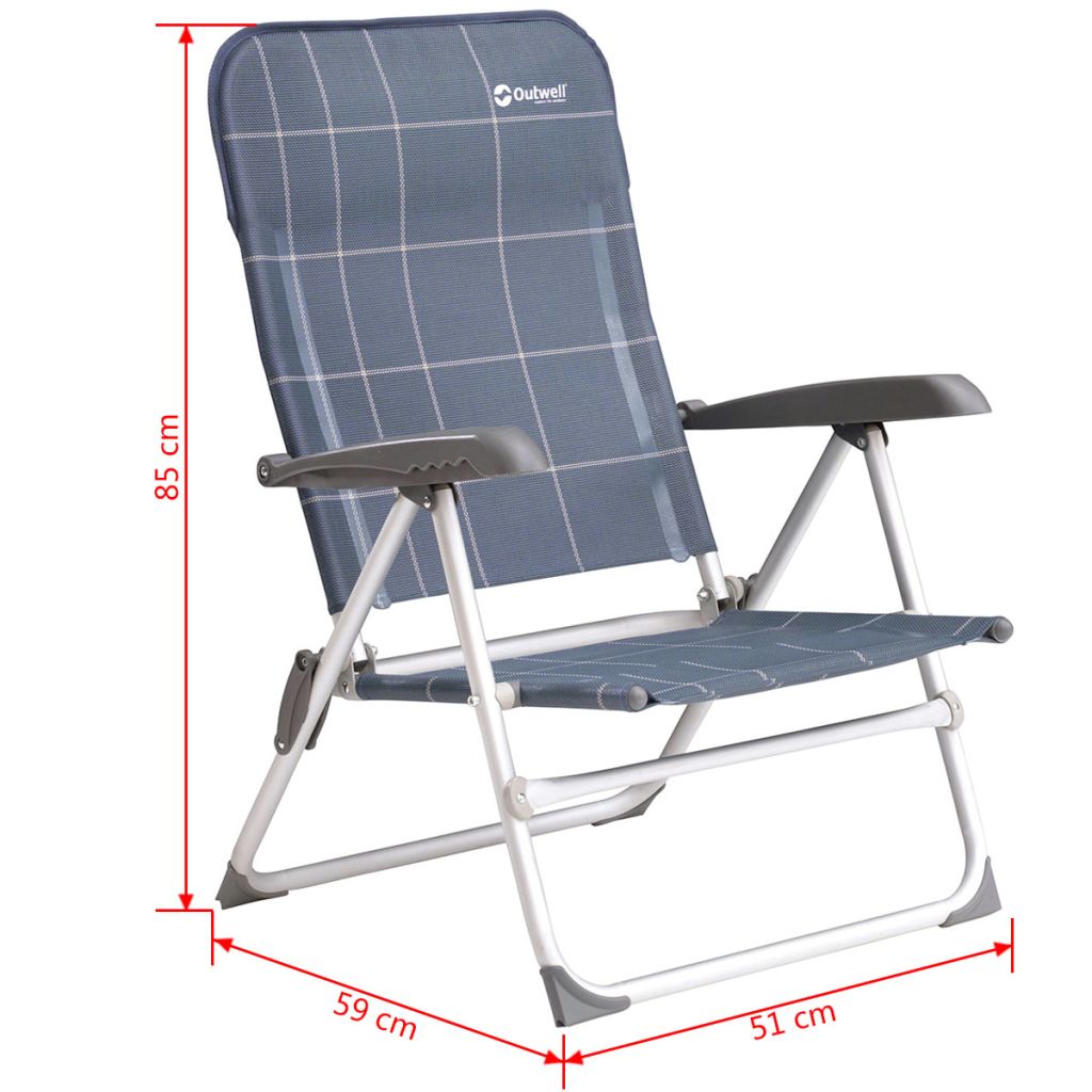 Outwell Chaise Pliante Ashern Bleu 51 X 59 X 85 Cm 410060