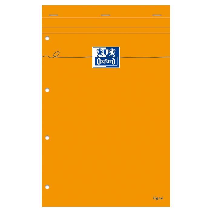 Oxford Bloc-notes Agrafe - 32 Cm X 21 Cm X 0,7 Cm - 160 Pages - 80g - Orange