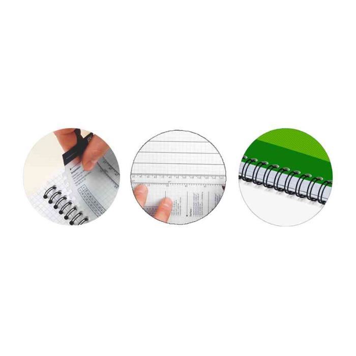 Cahier Oxford Office - reliure spirale - 14.8 x 21 cm - 100 pages - petits carreaux - papier 90g. Reliure integrale plastifiee. Regle marque-page. Cahier Oxford Essentials - reliure spirales - 14.8 x 21 cm - 100 pages - petits carreaux - couverture carte