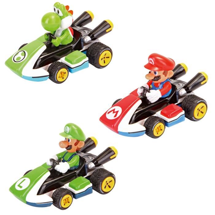 Voiture Minitature Mario Kart A Retrofriction Pack De 3 Echelle 143 Carrera Pull Speed Des 4 Ans
