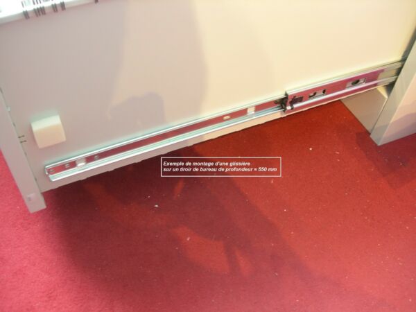Dema Rails Glissiere Telescopique 2 Pieces Pour Tiroir 550 Mm