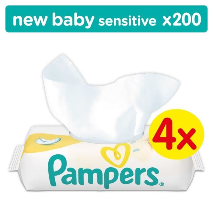Pampers Lingettes Bebe New Baby Sensitive - Lot 4x50 Lingettes - 200 Lingettes