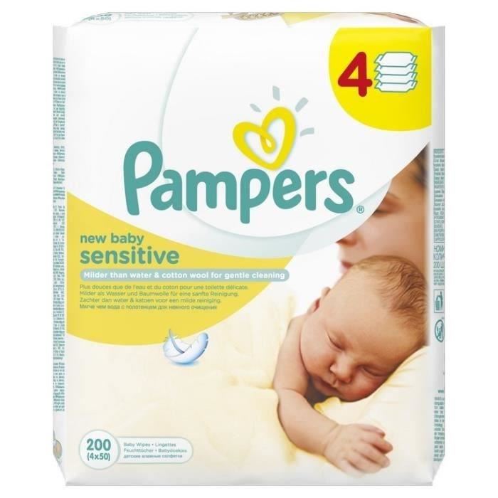 Pampers Lingettes New Baby Sensitive Lot De 4 X 50