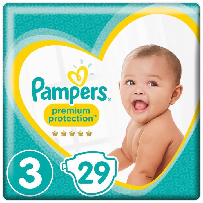 Pampers New Baby Premium Protection T3 5 9kg 29 Couches