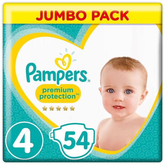 Pampers Premium Protection Taille 4 8 16 Kg 54 Couches