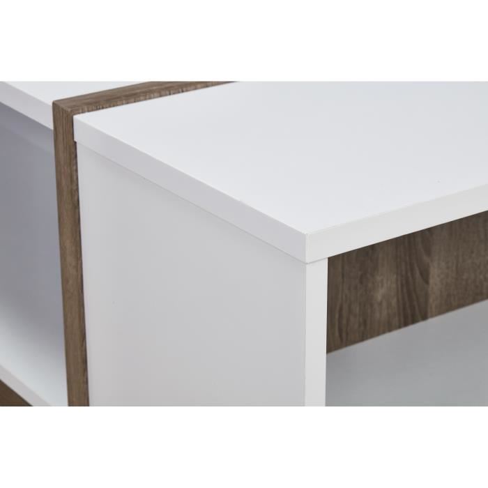 Table Basse En Bois Oiva Blanc Et Bois