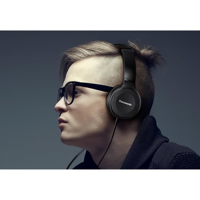 Panasonic Rp-hf100me-k Casque Stereo Hp 30mm Neodyme Pliable Coussinets Souples Noir