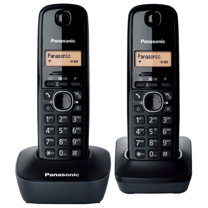 Panasonic Kx Tg1612frh Telephone Numerique Sans Fil Base 2 Combines Id Appelant Batterie Longue Duree Lcd Rappel