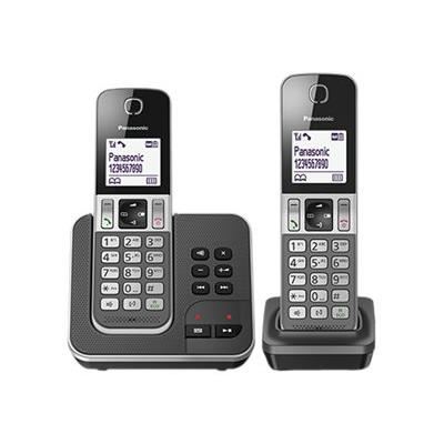 Panasonic Kx-tgd322frg Telephone Sans Fil Repondeur Numerique Base Et 2 Combines Mains Libres Identification De Lappelant