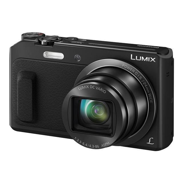 Appareil Photo Compact Panasonic Lumix Tz57 Noir - Zoom 20x 24-480mm - Mos 16 Mpx - Wi-fi - Video Full Hd