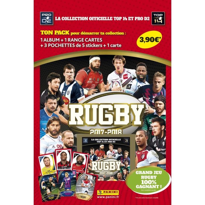 PANINI RUGBY 2017-2018 Album + 3 Pochettes + 1 Range cartes