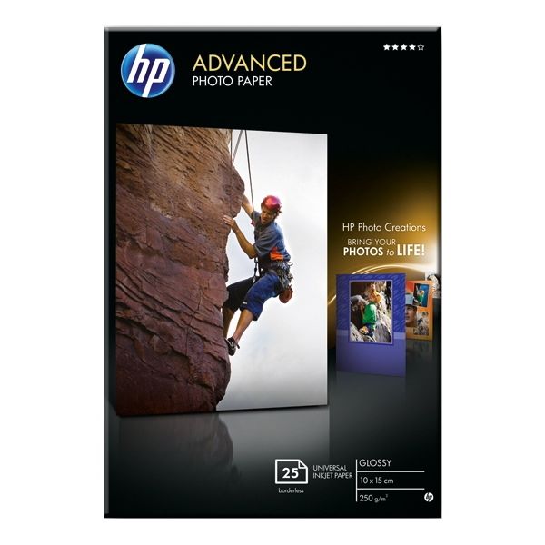 Hp Advanced Glossy Photo Paper Papier Photo Brillant 25 Feuilles 100 X 150 Mm 250 Gma²