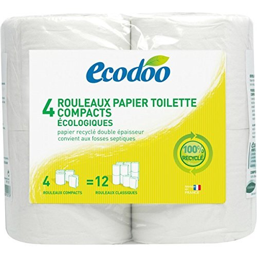 Rouleaux Papier Toilette Compacts Ecologiques Et 100 Recycle 4 Rouleaux Ecodoo