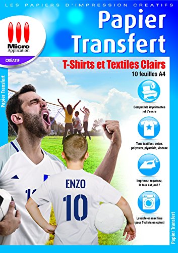 Papier Transfert Pour T-shirts Et Textiles Clairs Micro Application Ma-5017 10 Feuilles A4