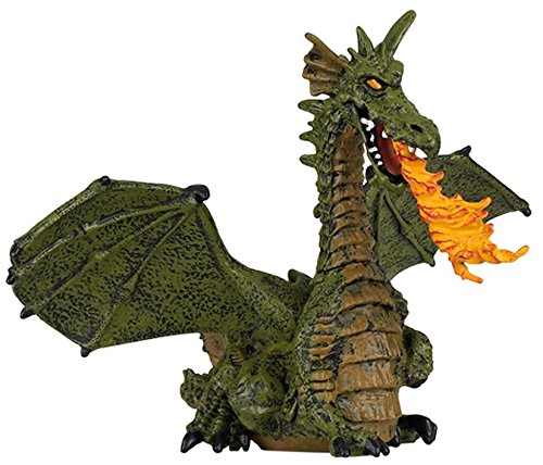 Papo Le Monde Enchante Dragon Aile Vert Avec Flamme